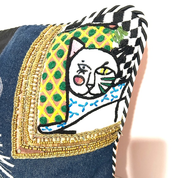 MacKenzie-Childs Pablo Picatsso Cat Throw Pillow - Picture 8 of 11